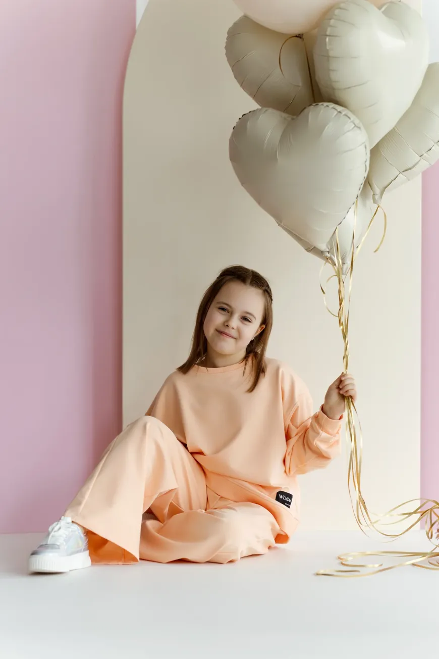 Komplet dresowy Set dla dziewczynki GRACE Orange - Wualaa by dolce sonno