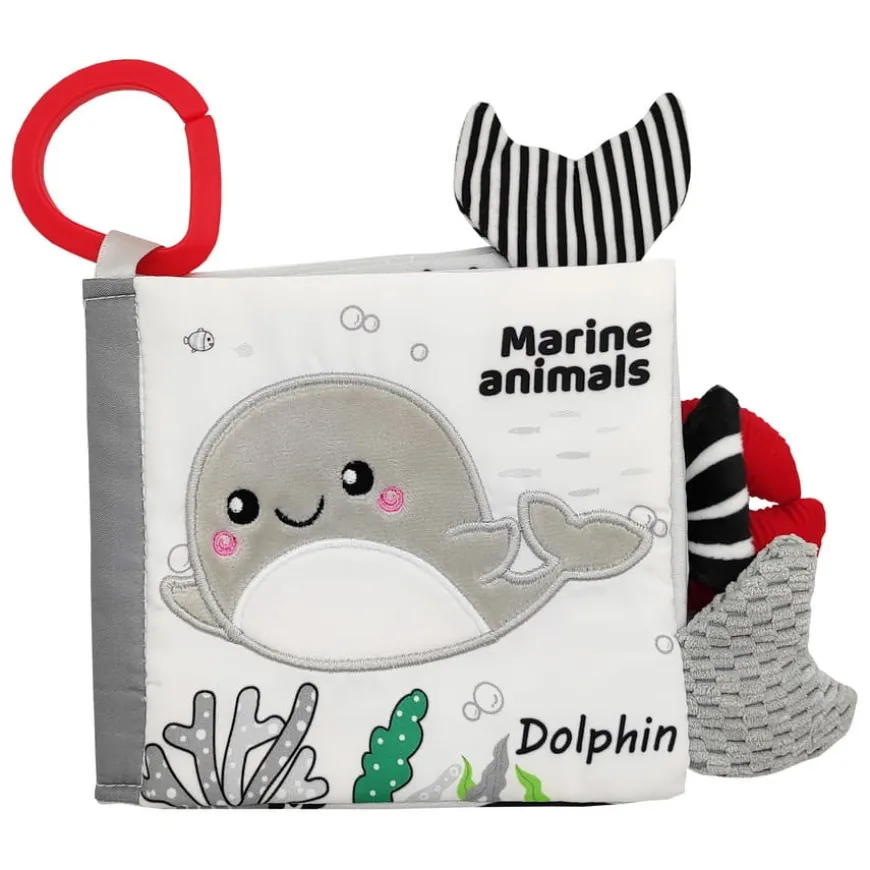 Kontrastowa książeczka sensoryczna, Marine animals | A0480 Akuku
