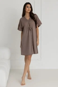 Koszula nocna ciążowa i do karmienia Celine / Taupe - Dolce Sonno