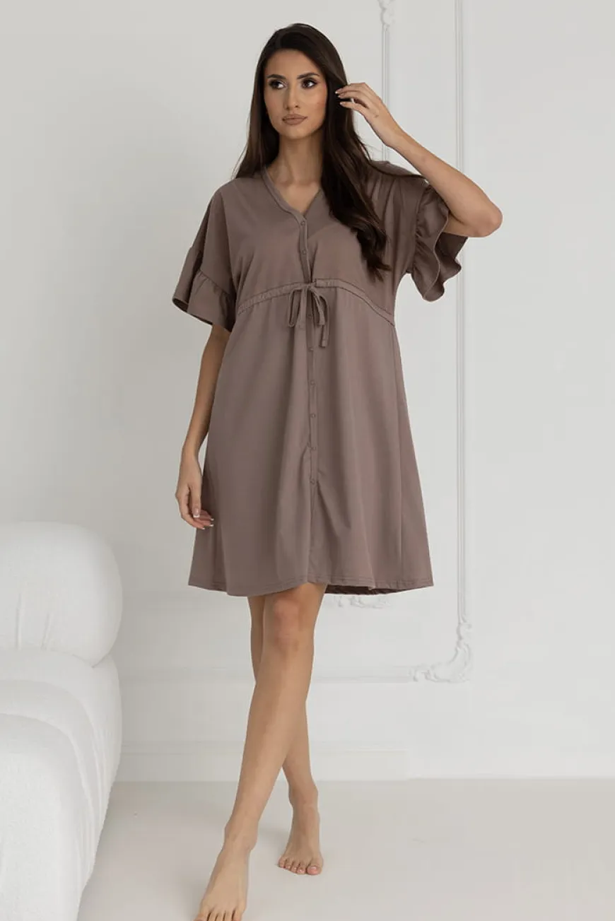 Koszula nocna ciążowa i do karmienia Celine / Taupe - Dolce Sonno