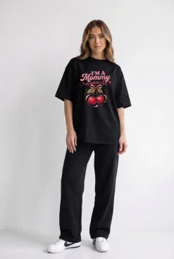 Koszulka Oversize I'm a Mommy Black – Dolce Sonno