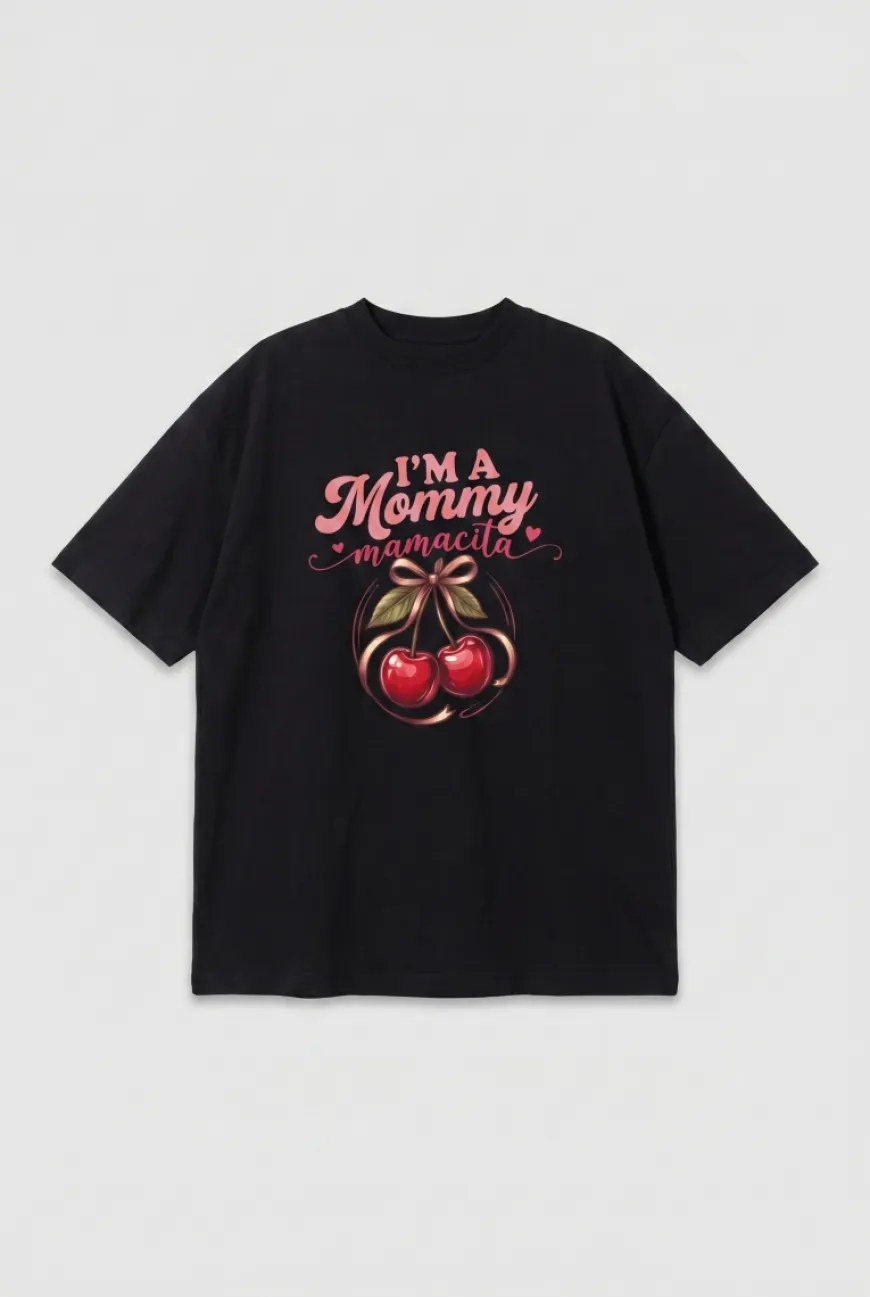 Koszulka Oversize I'm a Mommy Black – Dolce Sonno