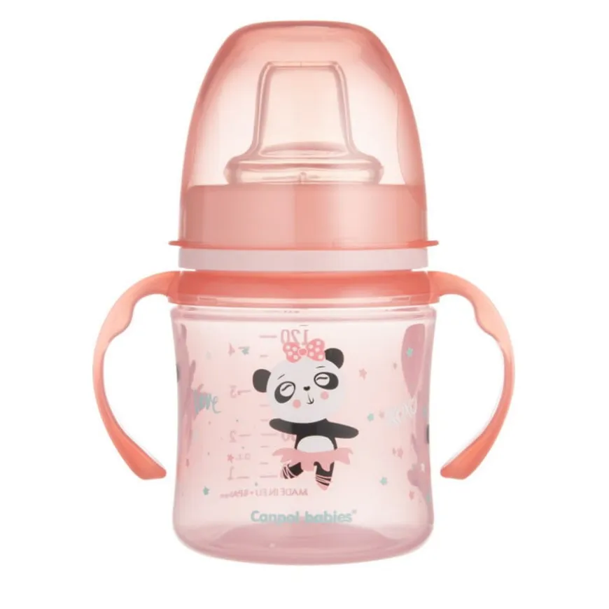 Kubek treningowy z silikonowym ustnikiem "Easy Start" 120ml - Sweet Fun Różowy | Canpol