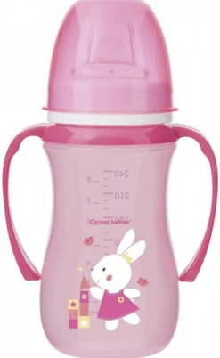 Kubek treningowy z silikonowym ustnikiem "Easy Start"  240ml - Sweet Fun Różowy | Canpol