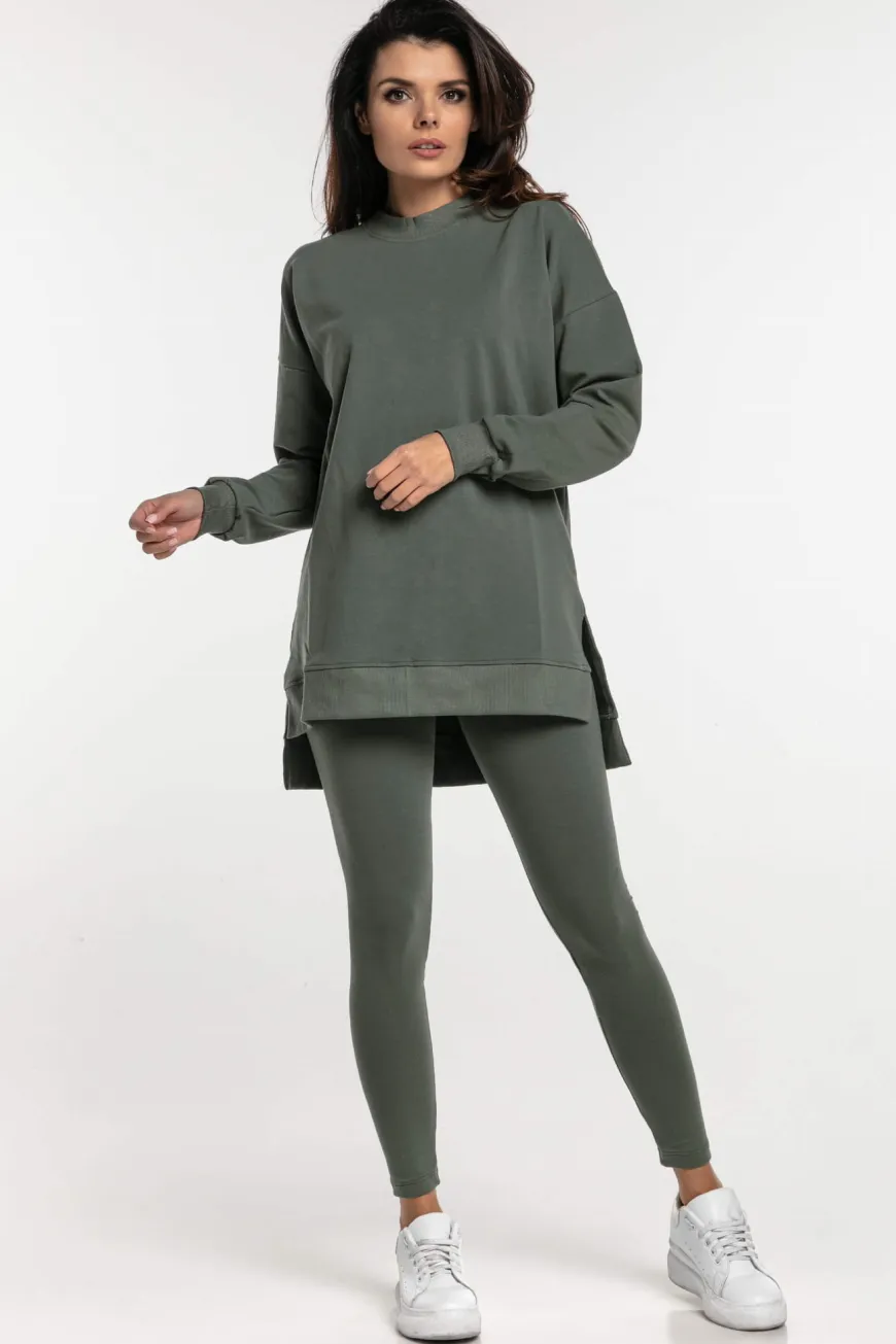 Legginsy dresowe damskie Khaki - Dolce Sonno