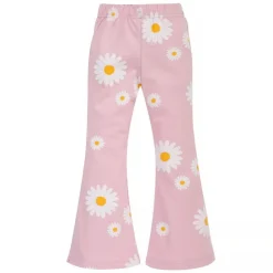 Legginsy dzwony dla dziewczynki różowe w stokrotki - Daisy | Pinokio