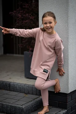 Legginsy prążkowane dla dziewczynki Poppy/ Blush - Dolce Sonno
