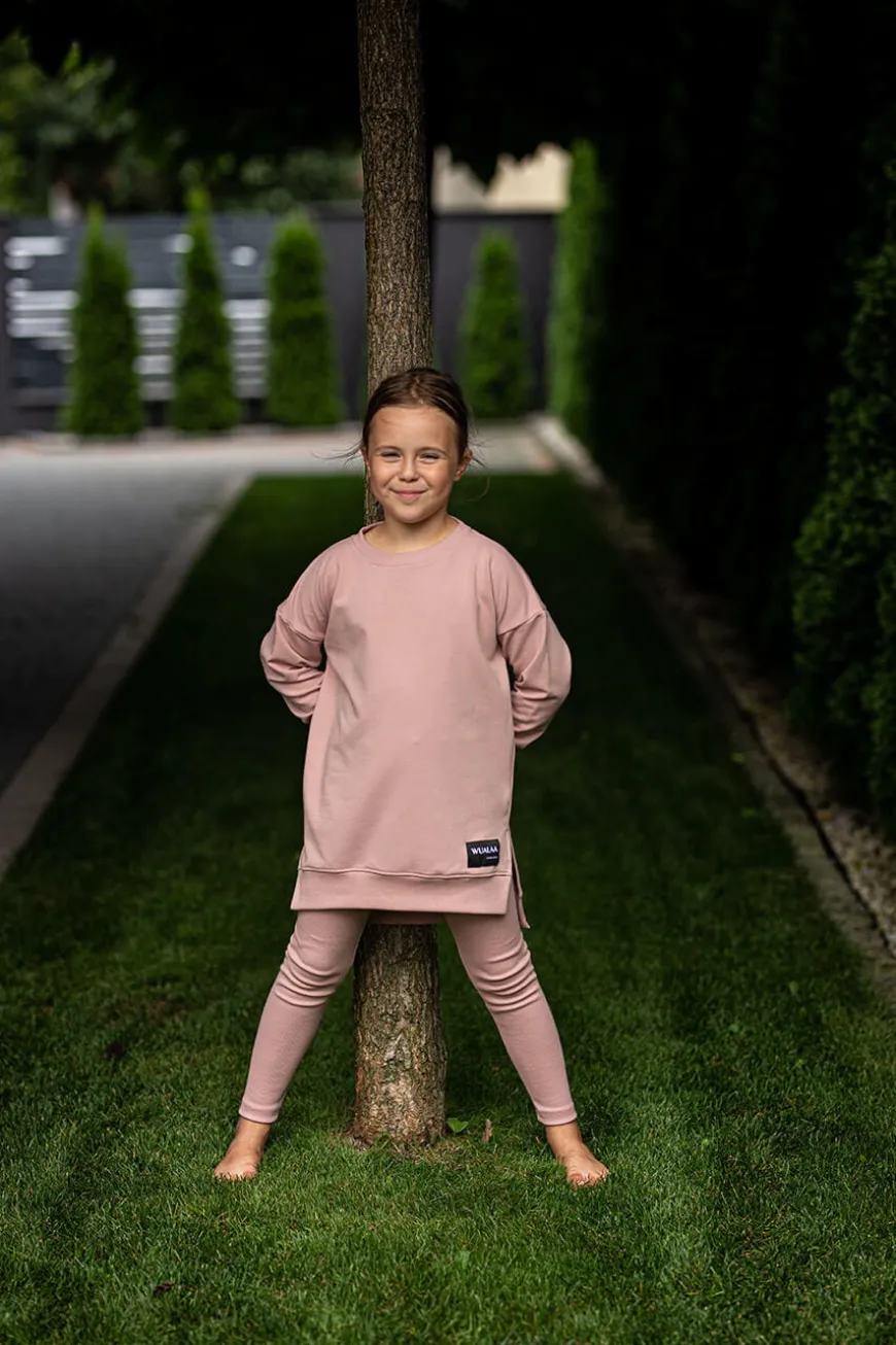 Legginsy prążkowane dla dziewczynki Poppy/ Blush - Dolce Sonno