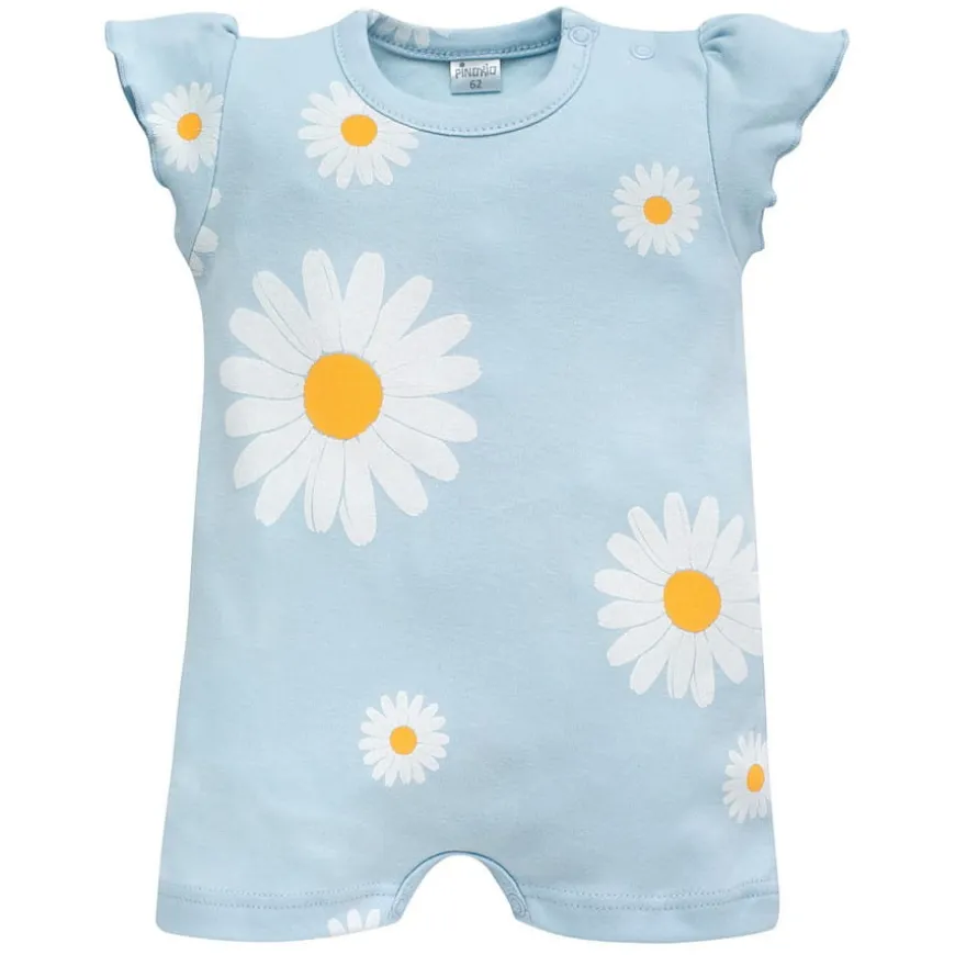 Letni Rampers niebieski w stokrotki - Daisy | Pinokio