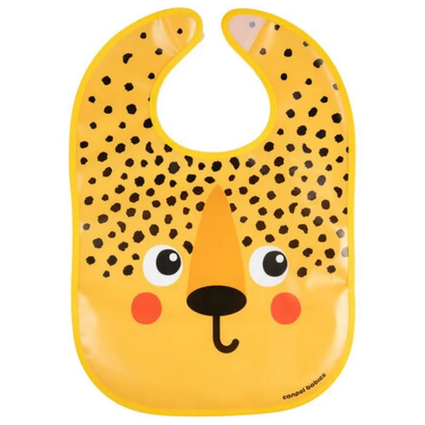 Śliniak zmywalny z kieszonką BabiesBoo gepard - Canpol