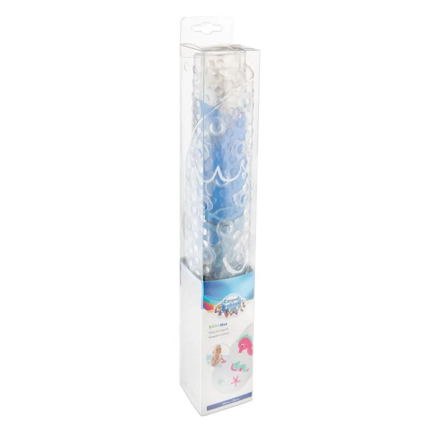 Mata antypoślizgowa kąpielowa 69x38 cm Love&Sea Niebieska | Canpol