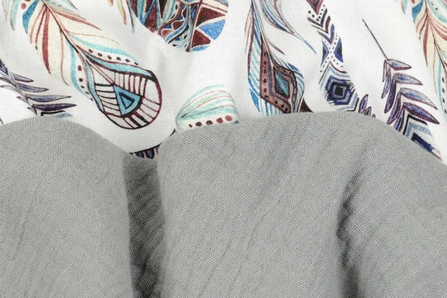 Muślinowe okrycie kąpielowe "Muslin Design" - Szare | BabyMatex - TB0443_08