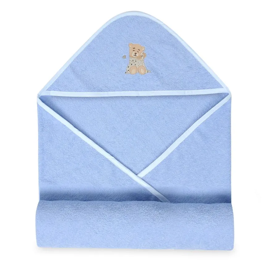 Niebieskie okrycie kąpielowe frotte 100x100 | Maxi - BabyMatex