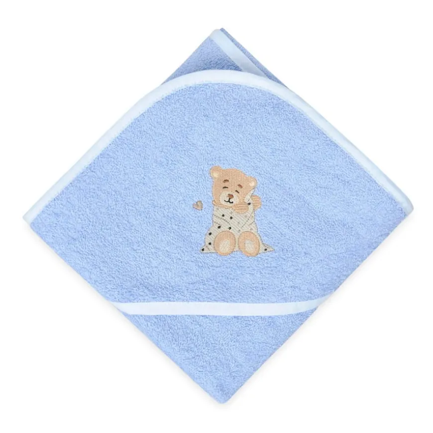 Niebieskie okrycie kąpielowe frotte 100x100 | Maxi - BabyMatex