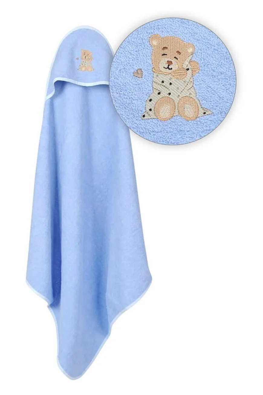 Niebieskie okrycie kąpielowe frotte 100x100 | Maxi - BabyMatex