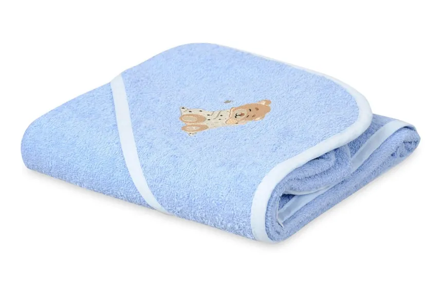 Niebieskie okrycie kąpielowe frotte 100x100 | Maxi - BabyMatex