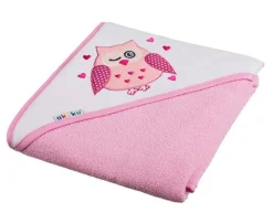 Okrycie kąpielowe ręcznik z kapturkiem frotte 80x80 cm Różowe Akuku