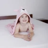 Okrycie kąpielowe 80x80, ręcznik z kapturkiem dla niemowląt Jimmy różowe - Baby Matex