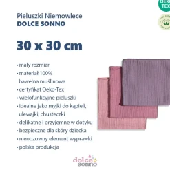 3Pack Chusteczki Muślinowe Pieluszki Ulewajki 30x30 cm - MIX06 | Dolce Sonno