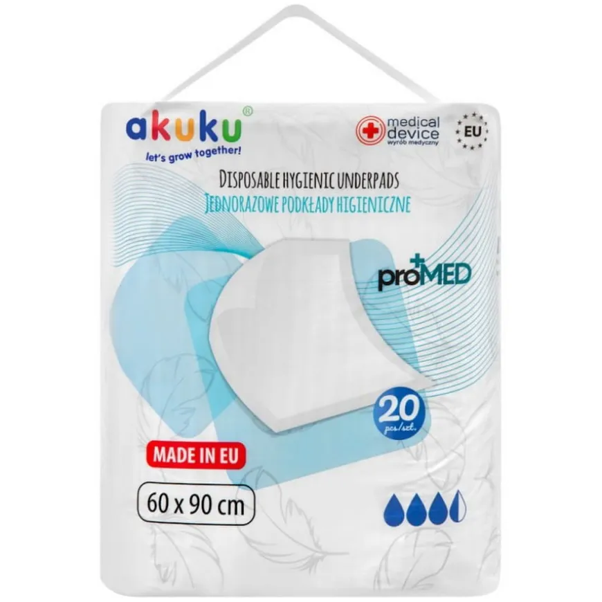 Podkłady higieniczne jednorazowe proMED 90x60 20 szt. | Akuku A0144