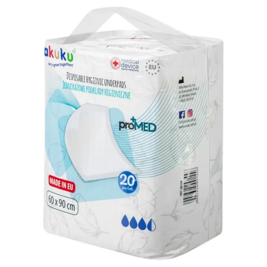 Podkłady higieniczne jednorazowe proMED 90x60 20 szt. | Akuku A0144