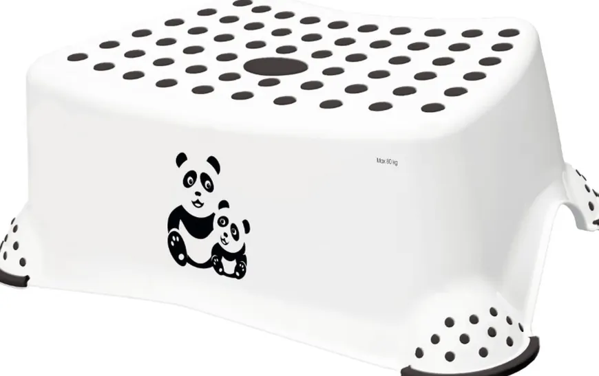 Podnóżek antypoślizgowy dla dzieci Panda biały - Keeeper