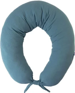 Poduszka pozycjonująca dla kobiet w ciąży i do karmienia, Rogal - MOON MUSLIN, 240cm | zieleń - BabyMatex TB0076_34