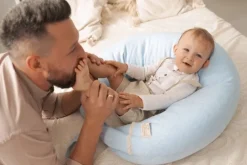 Poduszka pozycjonująca dla kobiet w ciąży i karmiących mam Relax Linen - błękit | BabyMatex TB0448_24