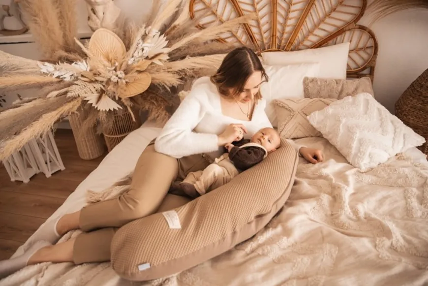 Poduszka pozycjonująca Relax Prestige Muslin - beż/brąz | BabyMatex TB0451_05