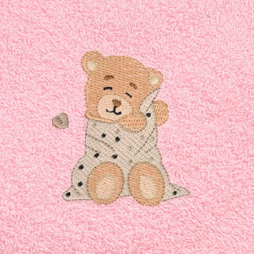 Różowe okrycie kąpielowe frotte 100x100 | Maxi - BabyMatex