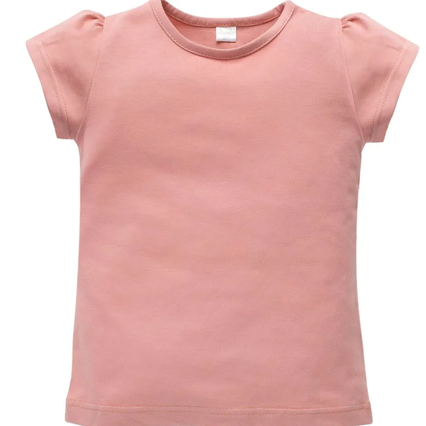 Różowy T-shirt dziewczęcy z ozdobnymi rękawkami - Fairy | Pinokio
