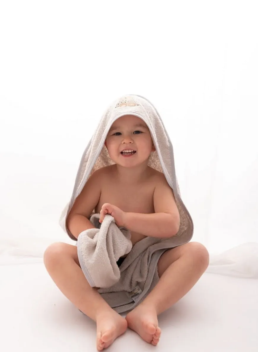 Szare okrycie kąpielowe frotte 100x100 | Maxi - BabyMatex