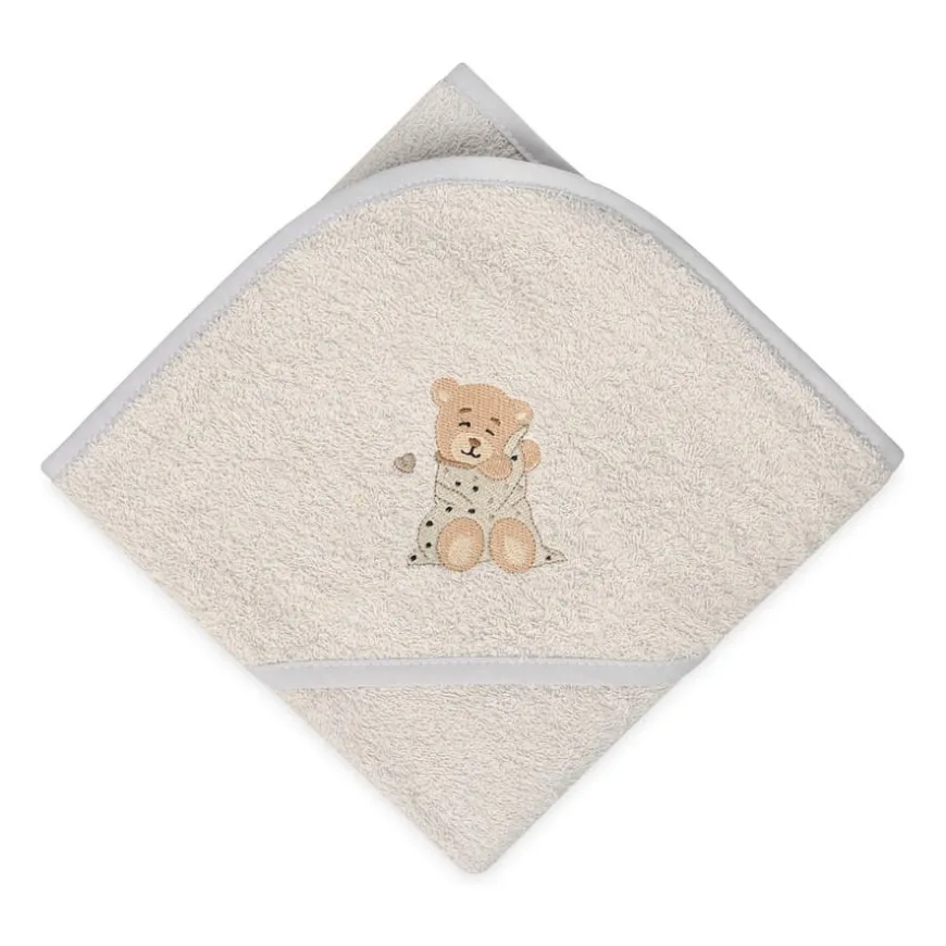 Szare okrycie kąpielowe frotte 100x100 | Maxi - BabyMatex