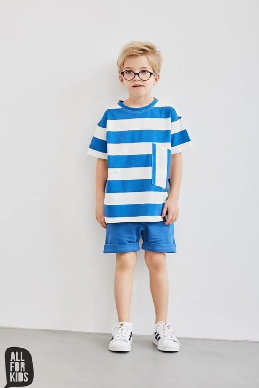 Szorty bawełniane dla chłopca, niebieskie - All for Kids