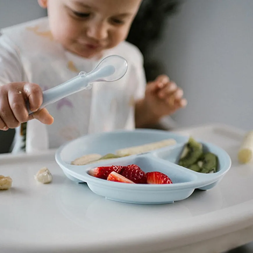 Talerzyk silikonowy z przyssawką dla niemowląt - niebieski | Babyono 1482/01