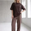 T-SHIRT LINNET OVERSIZE Dark Chocolate -  Wualaa Women