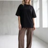 T-SHIRT LINNET OVERSIZE Midnight Black -  Wualaa Women