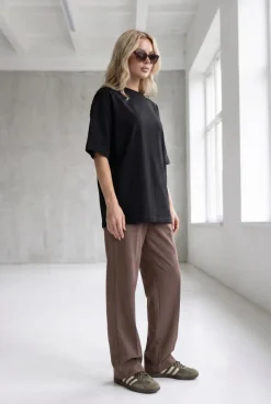 T-SHIRT LINNET OVERSIZE Midnight Black - Wualaa Women