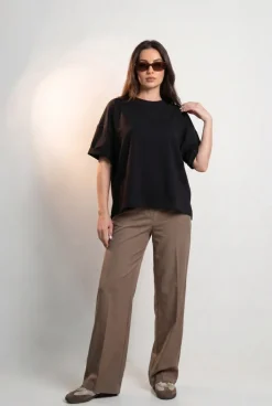 T-SHIRT OPHELIA BOXY-FIT Midnight Black - Wualaa Women