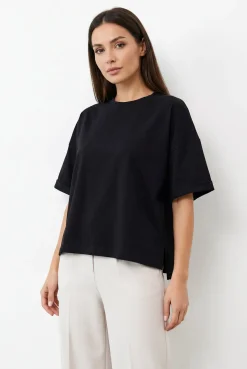 T-SHIRT OPHELIA BOXY-FIT Midnight Black -  Wualaa Women