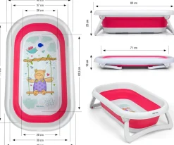 Wanienka składana dla niemowląt Aqua Pink Milly Mally