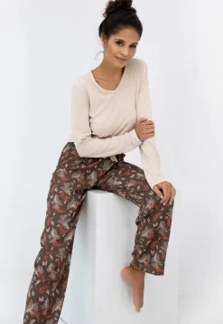 Wiskozowa piżama damska Shelby z długim rękawem i spodniami od Sensis