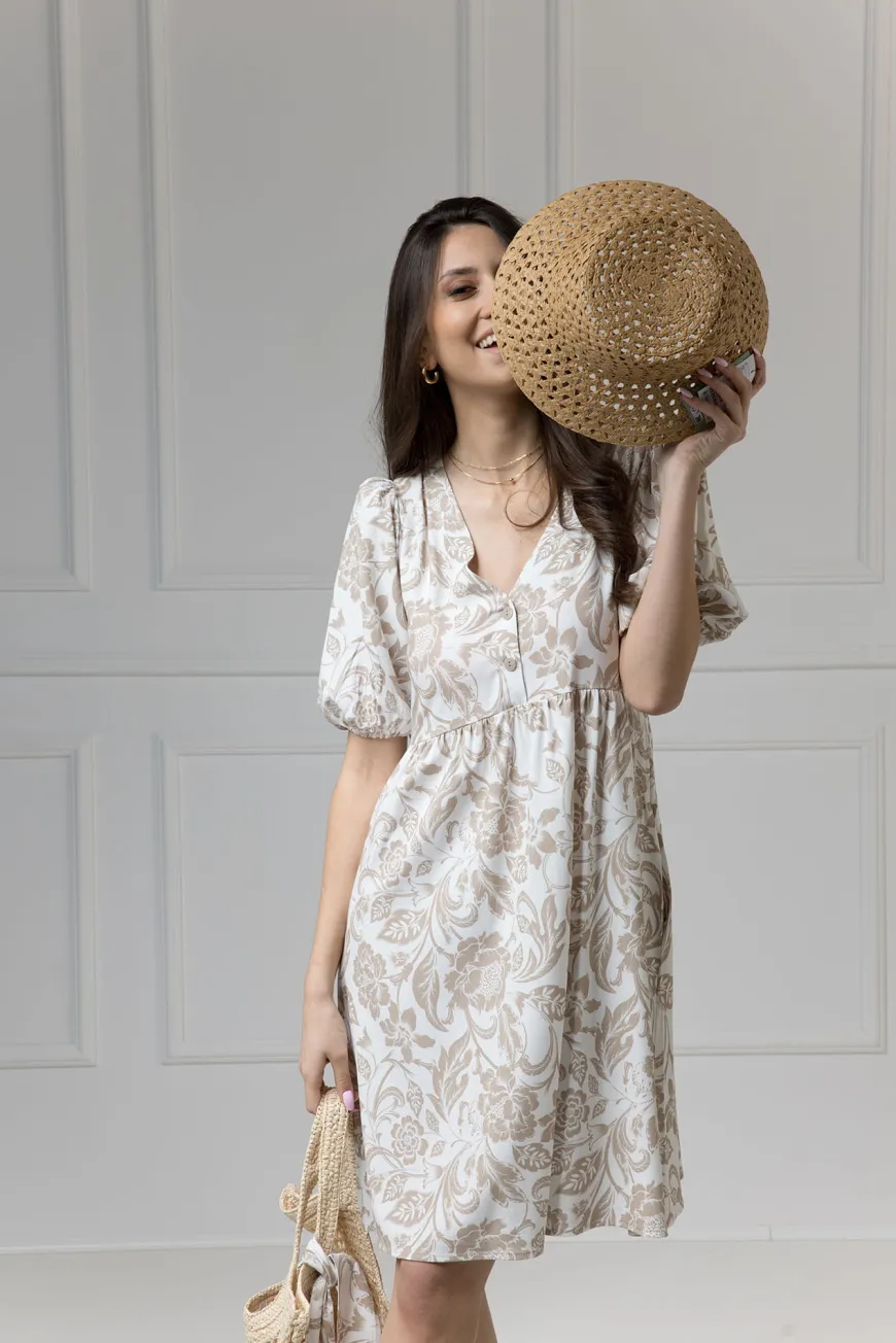 WUALAA Women - Apaszka Rustic Symphony Latte/White