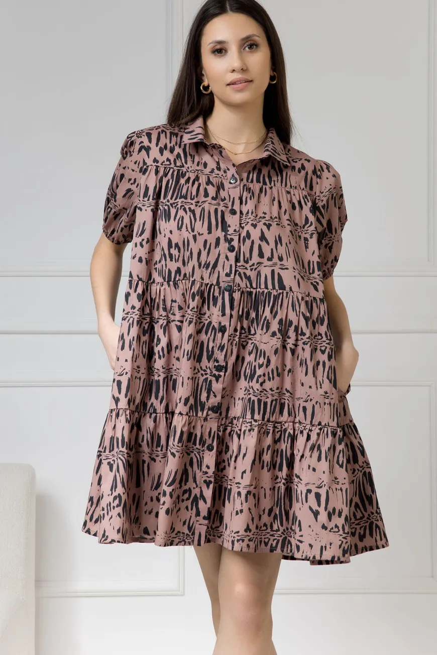 WUALAA Women - Sukienka damska CINDY Safari Dusty Pink