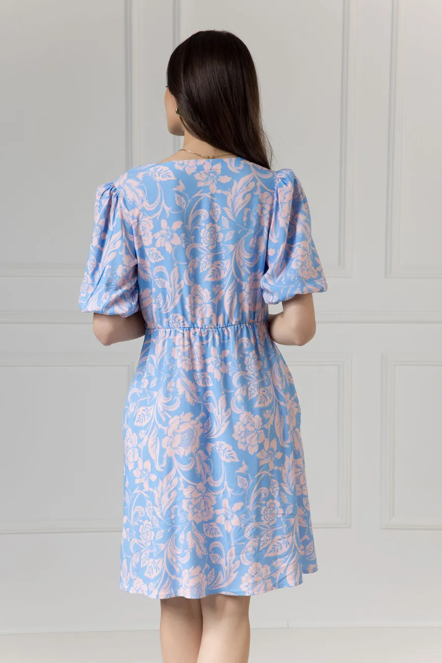 WUALAA Women - Sukienka damska Emily Rustic Symphony Blue/Apricot
