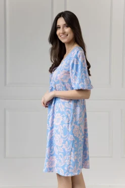 WUALAA Women - Sukienka damska Emily Rustic Symphony Blue/Apricot