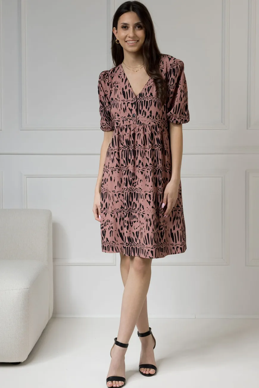WUALAA Women - Sukienka damska Emily Safari Dusty Pink