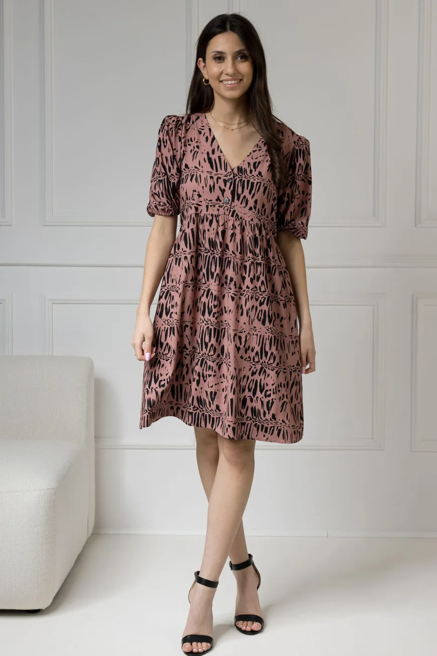 WUALAA Women - Sukienka damska Emily Safari Dusty Pink