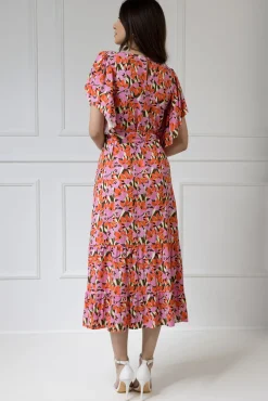 WUALAA Women - Sukienka damska midi SANVI Floral Delight