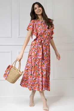 WUALAA Women - Sukienka damska midi SANVI Floral Delight